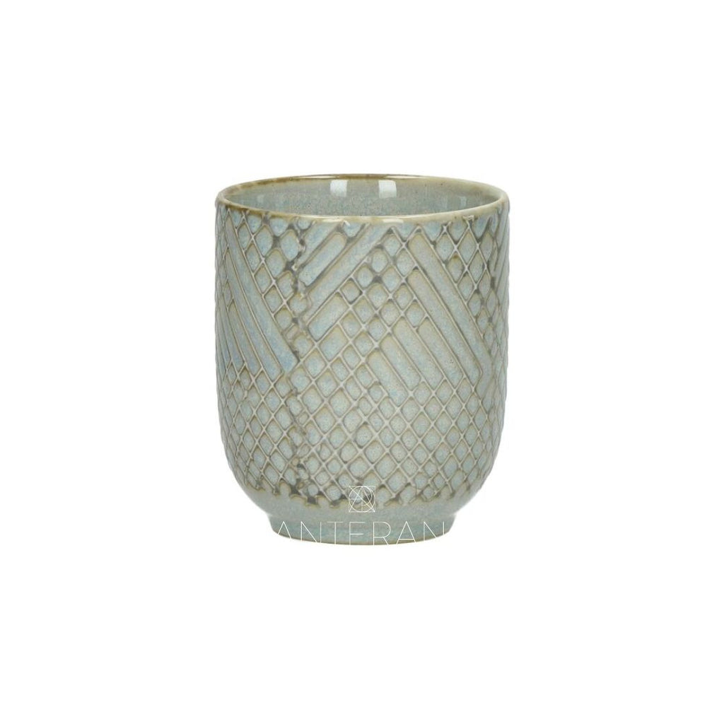 CERÁMICA |  ESTRO- Vaso porcelana AZUL HIELO