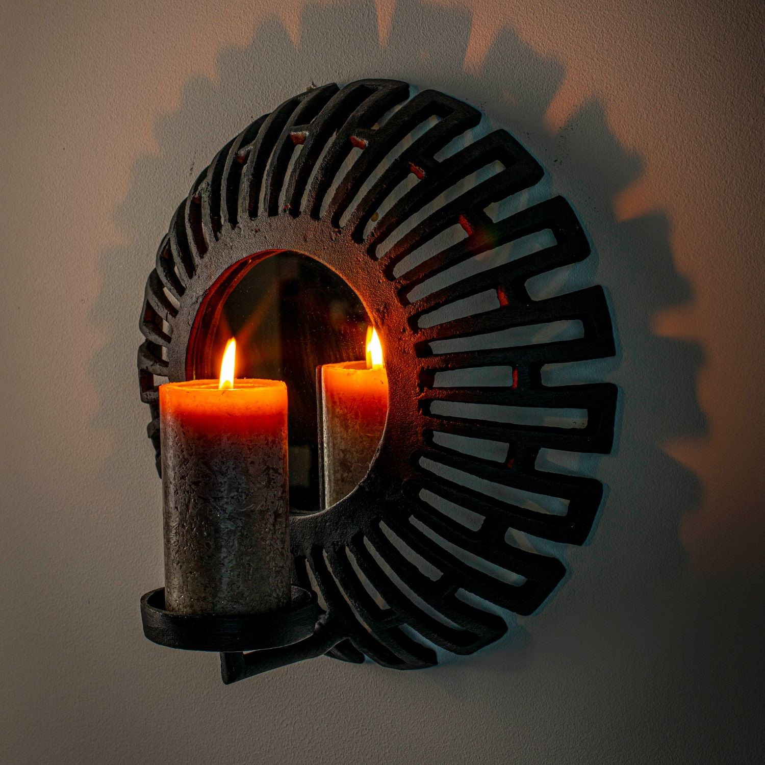 METAL | Wall Candle Holder Aztec Black