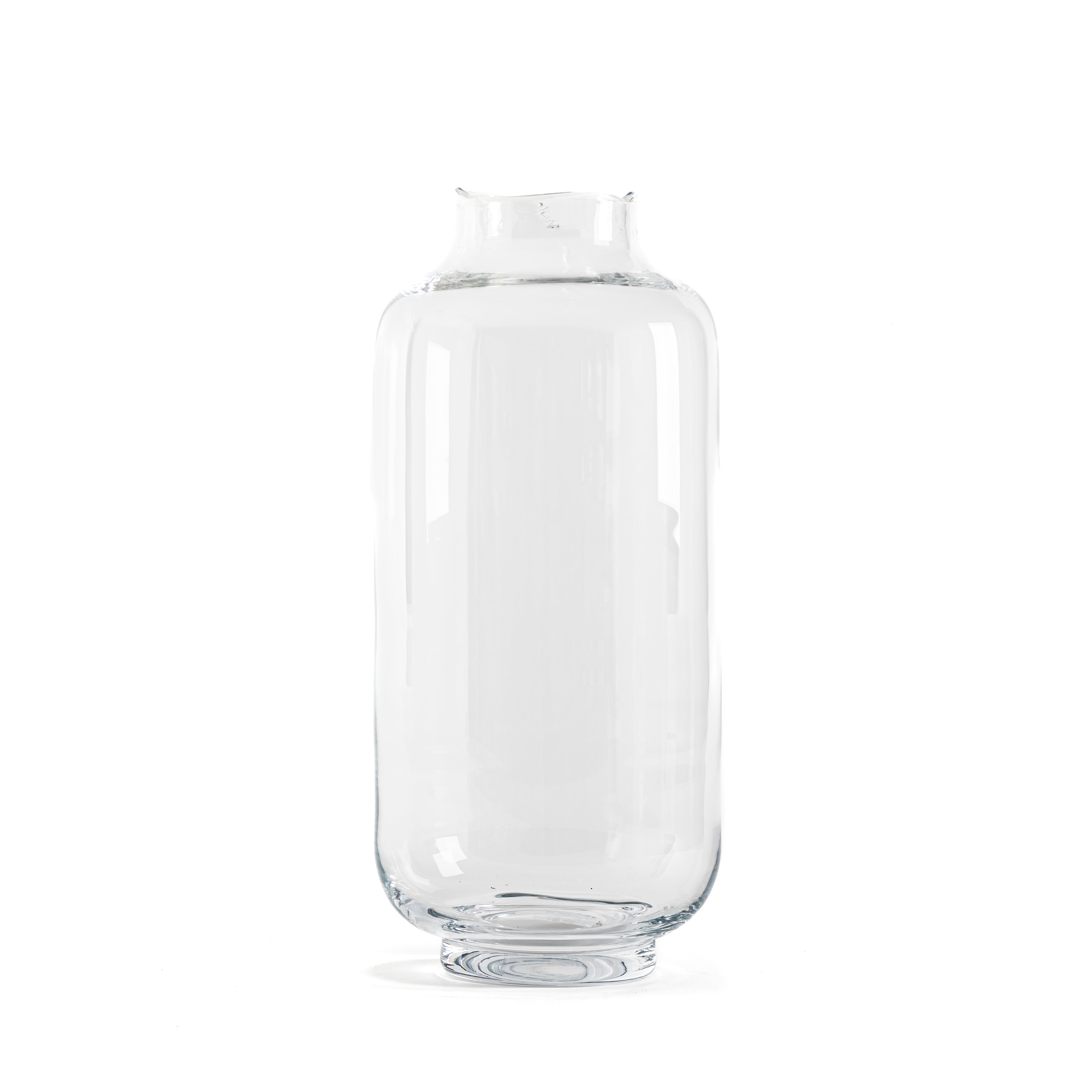 VIDRIO | Botella con base y borde irregular transparente