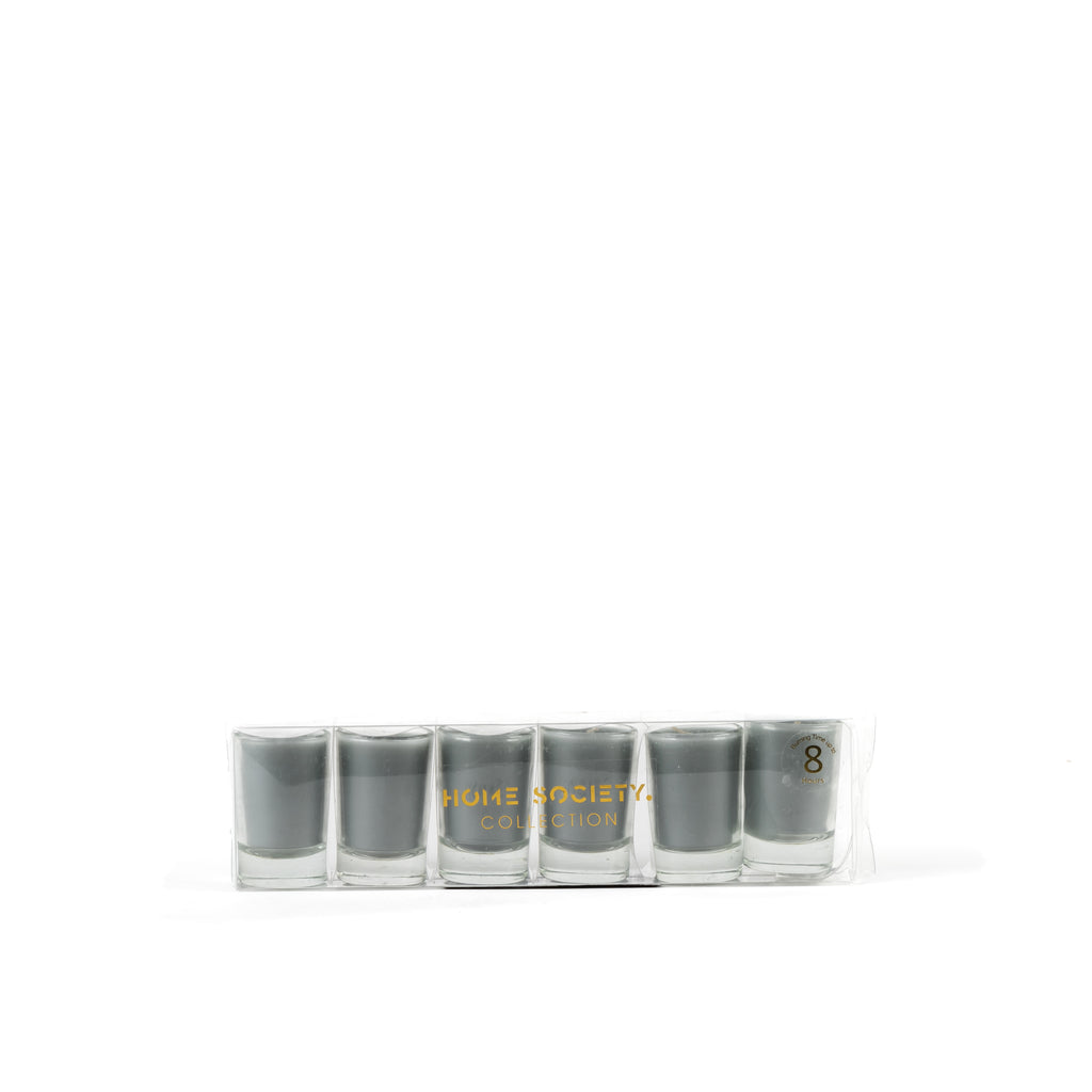 VELA | set de 7 vasitos con vela gris